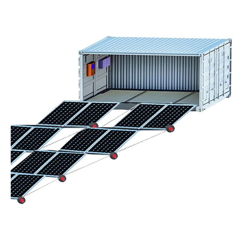 80kW mobile solar container fully unfolded 92kWp solar array system