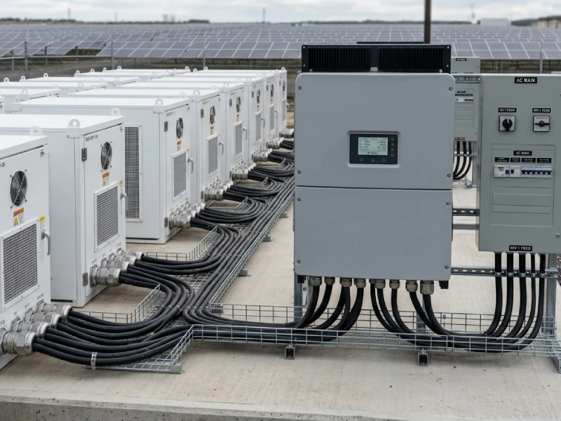 Hybrid solar system with battery storage and inverter connection