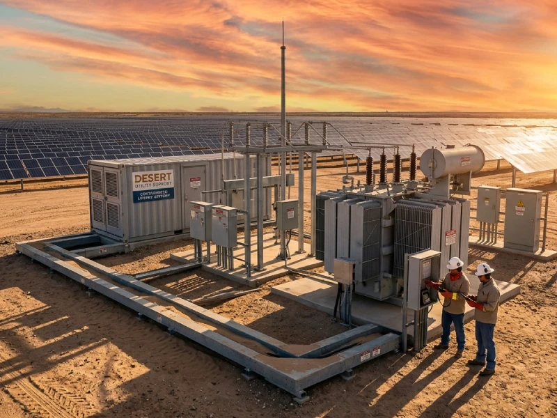 Utility-scale solar inverter station supporting large photovoltaic and battery storage infrastructure