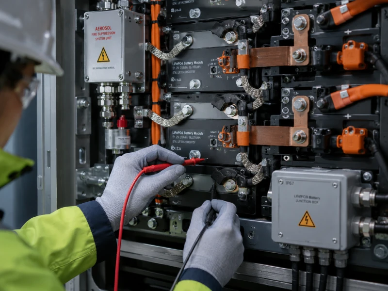 LiFePO4 commercial ESS battery cabinet with liquid cooling and industrial fire protection system