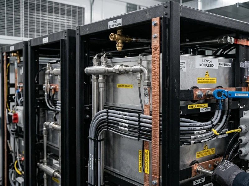 Liquid-cooled ESS battery rack with grounding and fire suppression safety structure