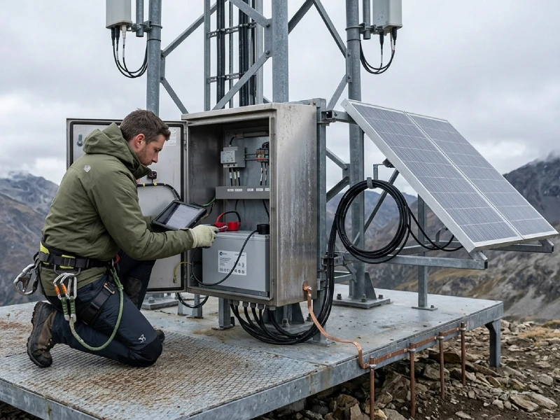 Remote off-grid telecom tower powered by solar LiFePO4 battery energy storage system