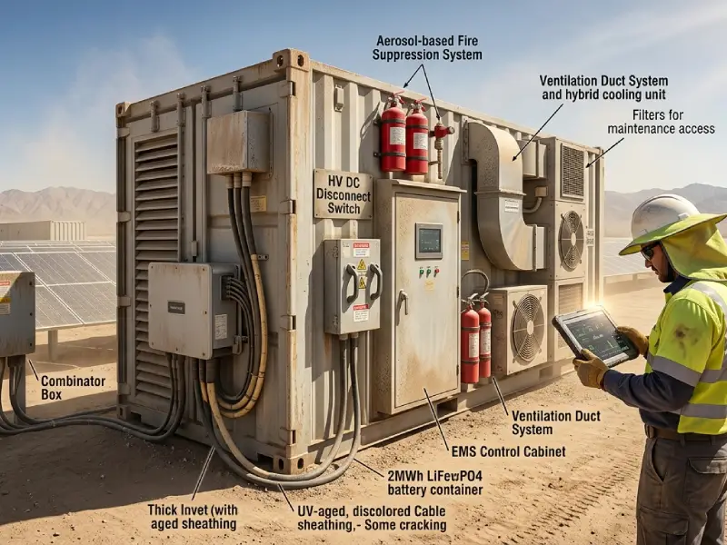 Desert solar plus storage LiFePO4 system enabling peak shaving and EMS-controlled energy dispatch