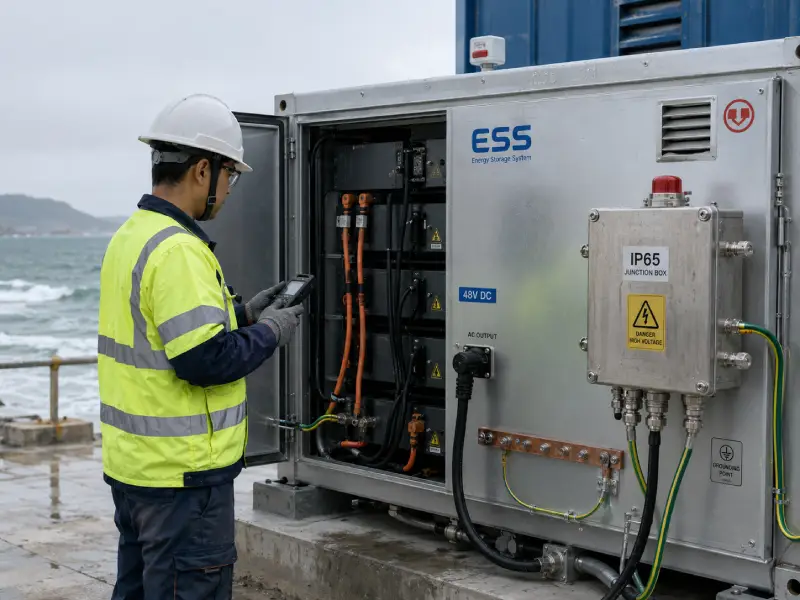 Portable ESS system with corrosion protection for coastal industrial energy applications