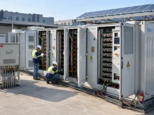 LiFePO4 solar ESS cabinet system installed in an industrial energy storage project