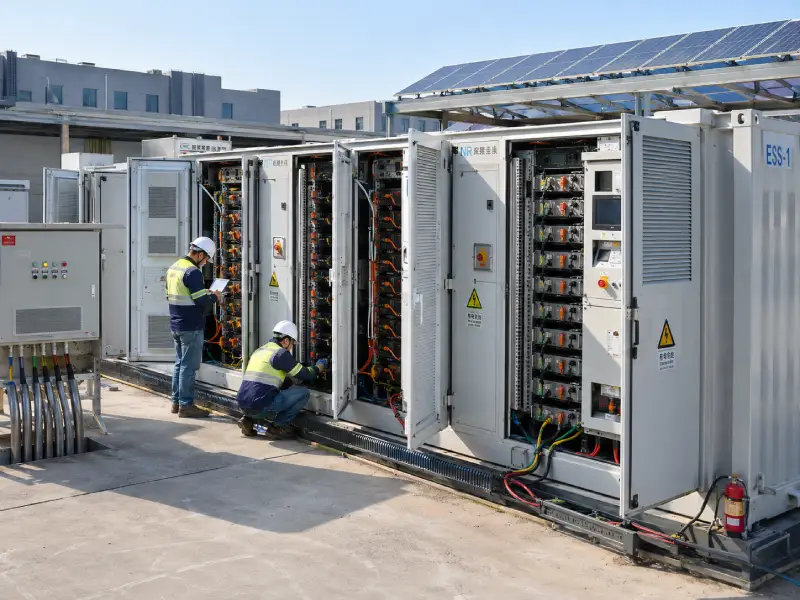 LiFePO4 solar ESS cabinet system installed in an industrial energy storage project