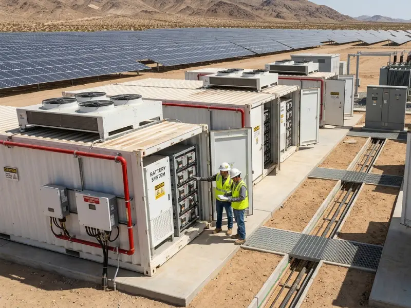 Desert solar farm ESS container with LiFePO4 battery safety protection system
