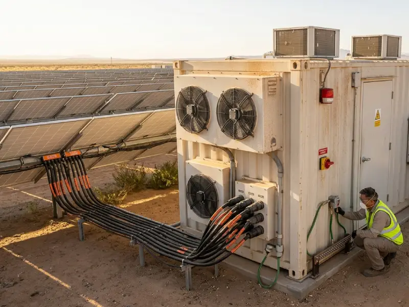 Desert solar farm ESS container with LiFePO4 battery safety protection system