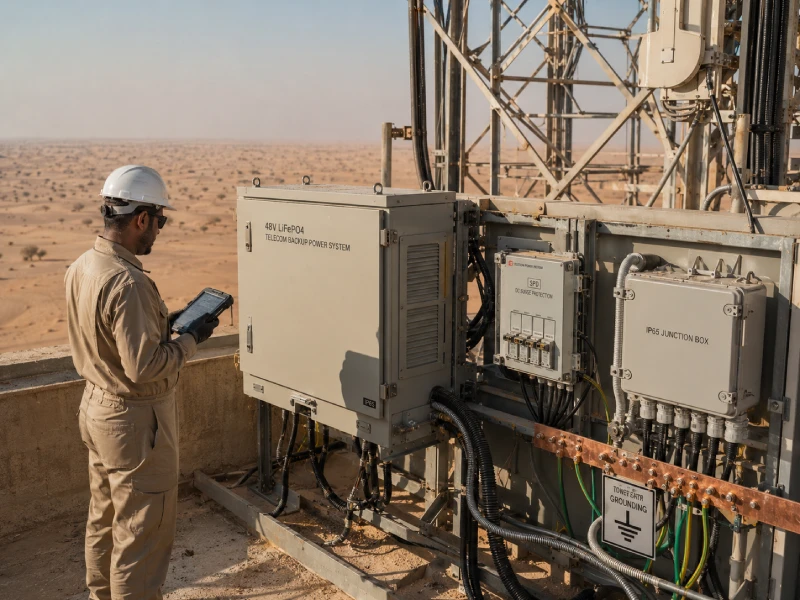 LiFePO4 portable ESS supporting telecom tower backup power in desert environment