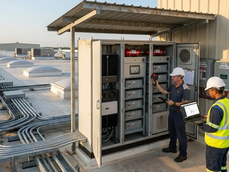 Commercial solar inverter maintenance and remote monitoring support for long-term system operation.