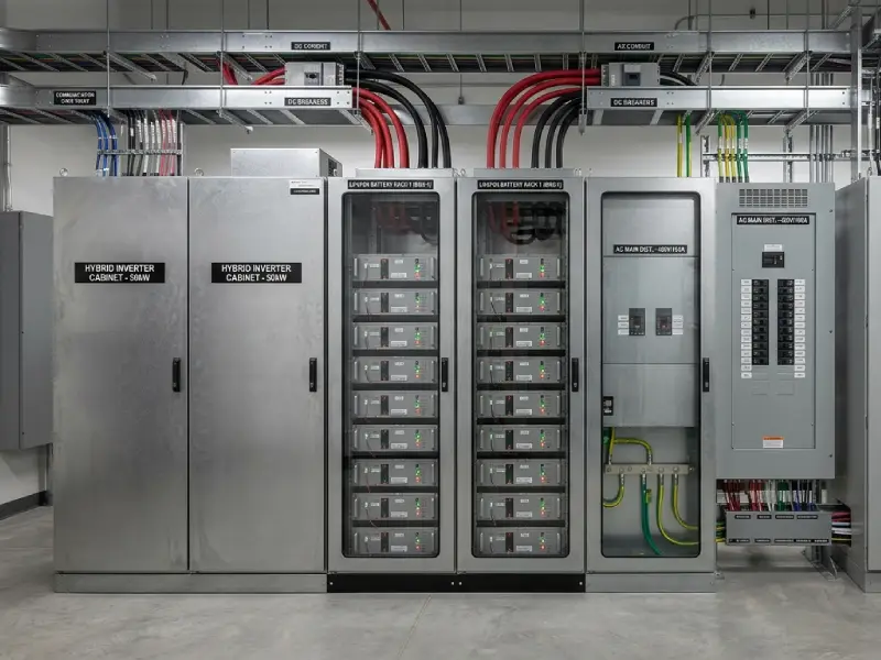 Hybrid inverter with EMS for commercial solar energy storage management