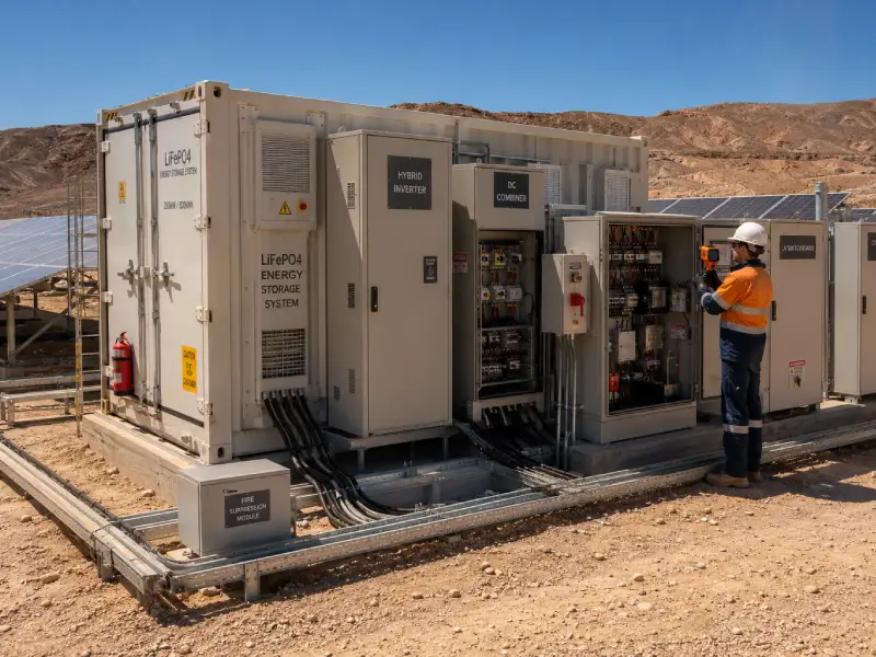 Containerized battery energy storage system supporting remote mining operations with off-grid solar generation